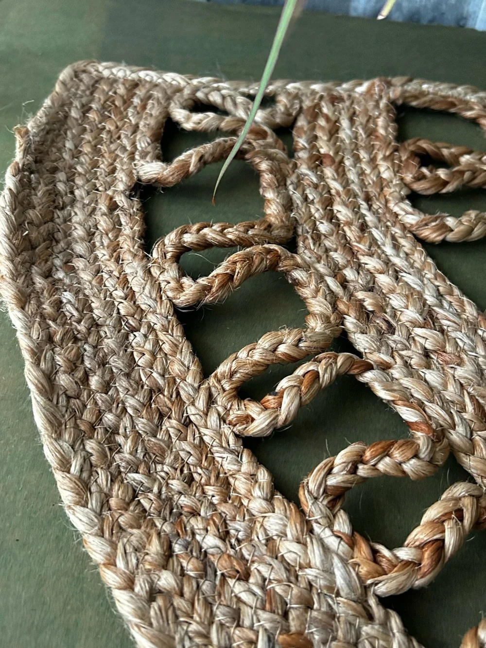 🌴Handwoven Boho Half Moon 100% Jute Rug/Doormat | Wall Hanging| 18x30